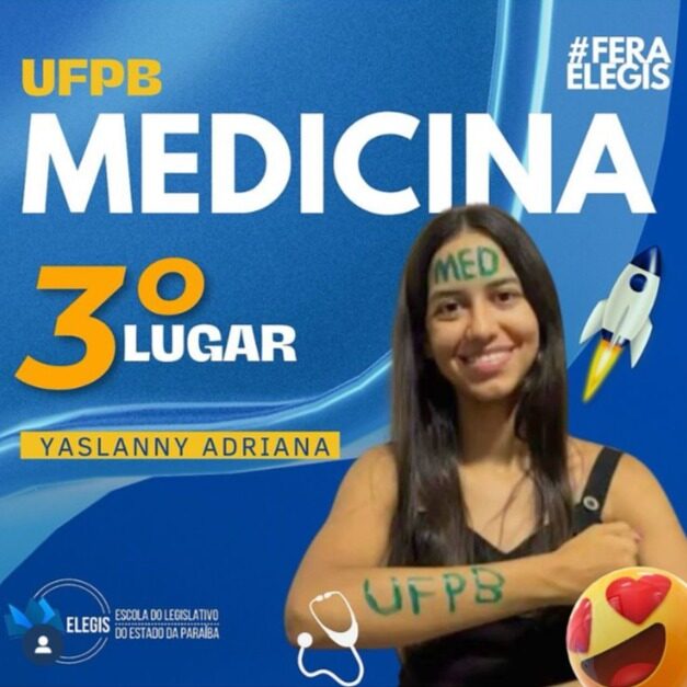 Escola do Legislativo tem aluna aprovada em Medicina na UFPB em 3º lugar