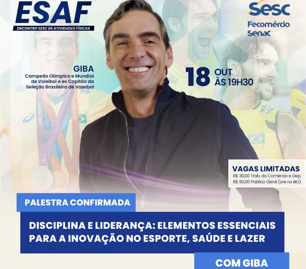 Giba, Lenda do Vôlei, realiza palestra no Sesc em João Pessoa