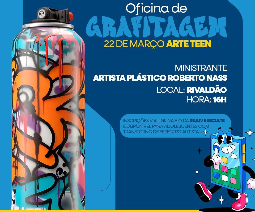 Juventude de Patos terá oficina de grafitagem ‘Arte Teen’ com foco na inclusão